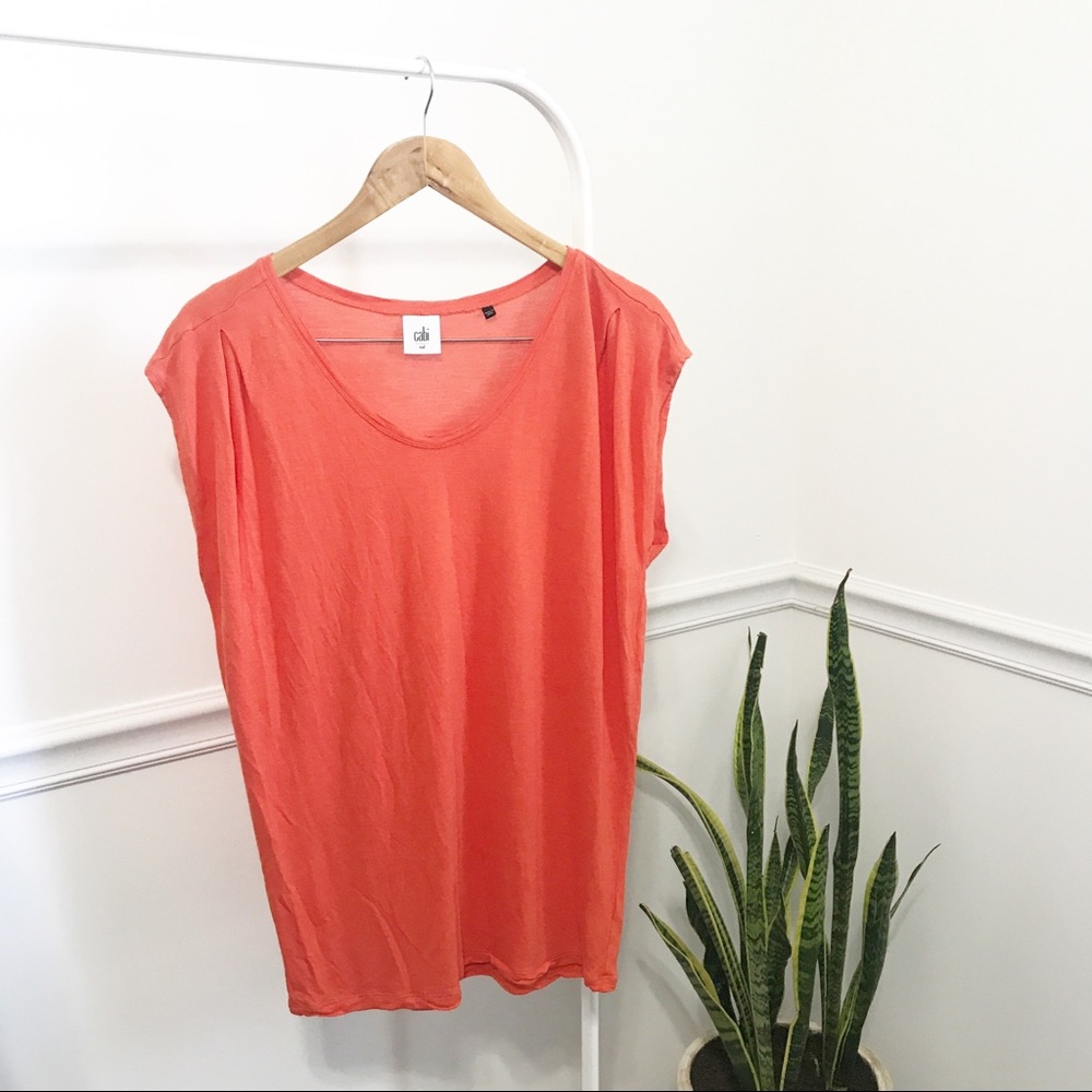 🚌 Cabi | Orange Tiger Lily U- Neck Tee M Blouse M